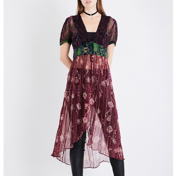 Free People Black Daisy Fields Maxi Top - Picture 5 of 8